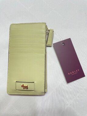 NWT Radley London - Talbot Way Medium Zip Card & Coin Holder - 'Lemongrass'